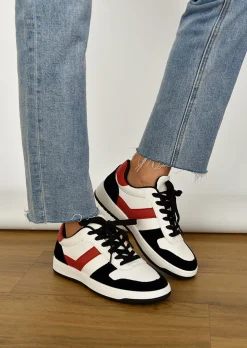 Baskets^Outfitbook Baskets basses rouge et noir