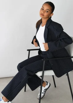 Vestes L Manteaux | Blazers^Outfitbook Blazer droit rayures BLEU