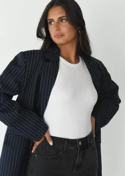 Vestes L Manteaux | Blazers^Outfitbook Blazer droit rayures BLEU
