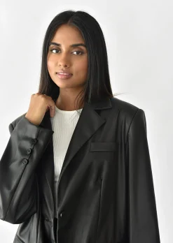 Vestes L Manteaux | Blazers^Outfitbook Blazer oversize simili cuir NOIR