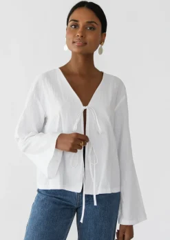 Chemises L Blouses | Hauts^Outfitbook Blouse à nouer BLANC