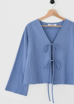 Chemises L Blouses | Hauts^Outfitbook Blouse à nouer BLEU