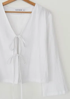 Chemises L Blouses | Hauts^Outfitbook Blouse à nouer BLANC