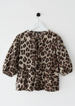 Chemises L Blouses | Hauts^Outfitbook Blouse avec noeuds léopard LEOPARD