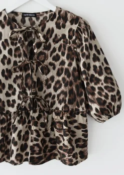 Chemises L Blouses | Hauts^Outfitbook Blouse avec noeuds léopard LEOPARD