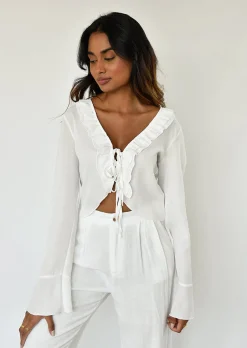 Chemises L Blouses | Hauts^Outfitbook Blouse he nouée BLANC