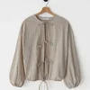 Hauts | Chemises L Blouses^Outfitbook Blouse en coton à nouer AVOINE