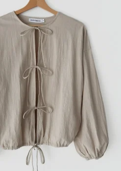 Hauts | Chemises L Blouses^Outfitbook Blouse en coton à nouer AVOINE