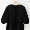 Chemises L Blouses | Hauts^Outfitbook Blouse manches bouffantes avec noeuds NOIR