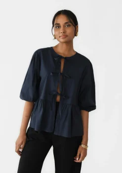 Chemises L Blouses | Hauts^Outfitbook Blouse manches bouffantes avec noeuds