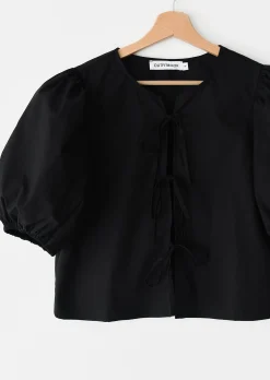 Chemises L Blouses | Hauts^Outfitbook Blouse manches bouffantes à nouer NOIR