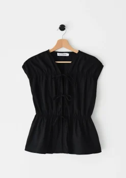 Chemises L Blouses | Hauts^Outfitbook Blouse nœuds sans manches NOIR