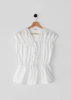 Chemises L Blouses | Hauts^Outfitbook Blouse nœuds sans manches BLANC