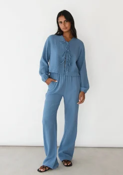 Chemises L Blouses | Hauts^Outfitbook Blouse texturée à nouer BLEU