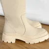 Bottes^Outfitbook Bottes de pluie montantes à semelles chunky BEIGE