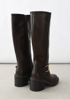 Bottes^Outfitbook Bottes hautes à boucle marron