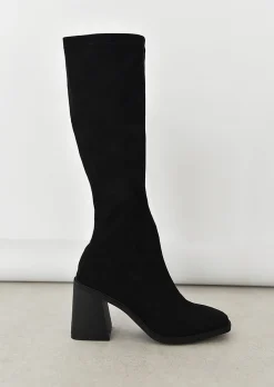 Bottes^Outfitbook Bottes hautes talon suède NOIR