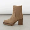 Bottes^Outfitbook Bottines à talon suède beige
