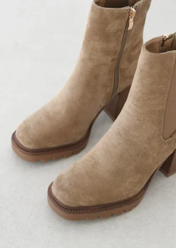 Bottes^Outfitbook Bottines à talon suède beige