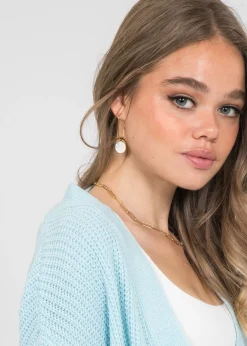 Bijoux^Outfitbook Boucles d'oreilles avec pendentif nacré doreilles