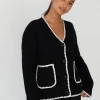 Pulls L Cardigans^Outfitbook Cardigan à surpiqûres NOIR