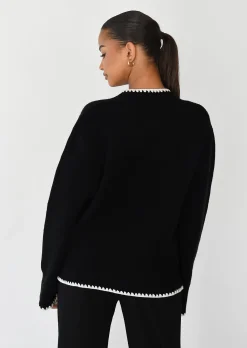 Pulls L Cardigans^Outfitbook Cardigan à surpiqûres NOIR