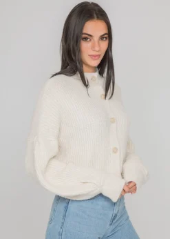 Pulls L Cardigans^Outfitbook Cardigan en maille boutonné à col montant BEIGE