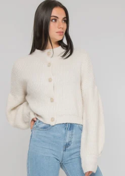 Pulls L Cardigans^Outfitbook Cardigan en maille boutonné à col montant BEIGE