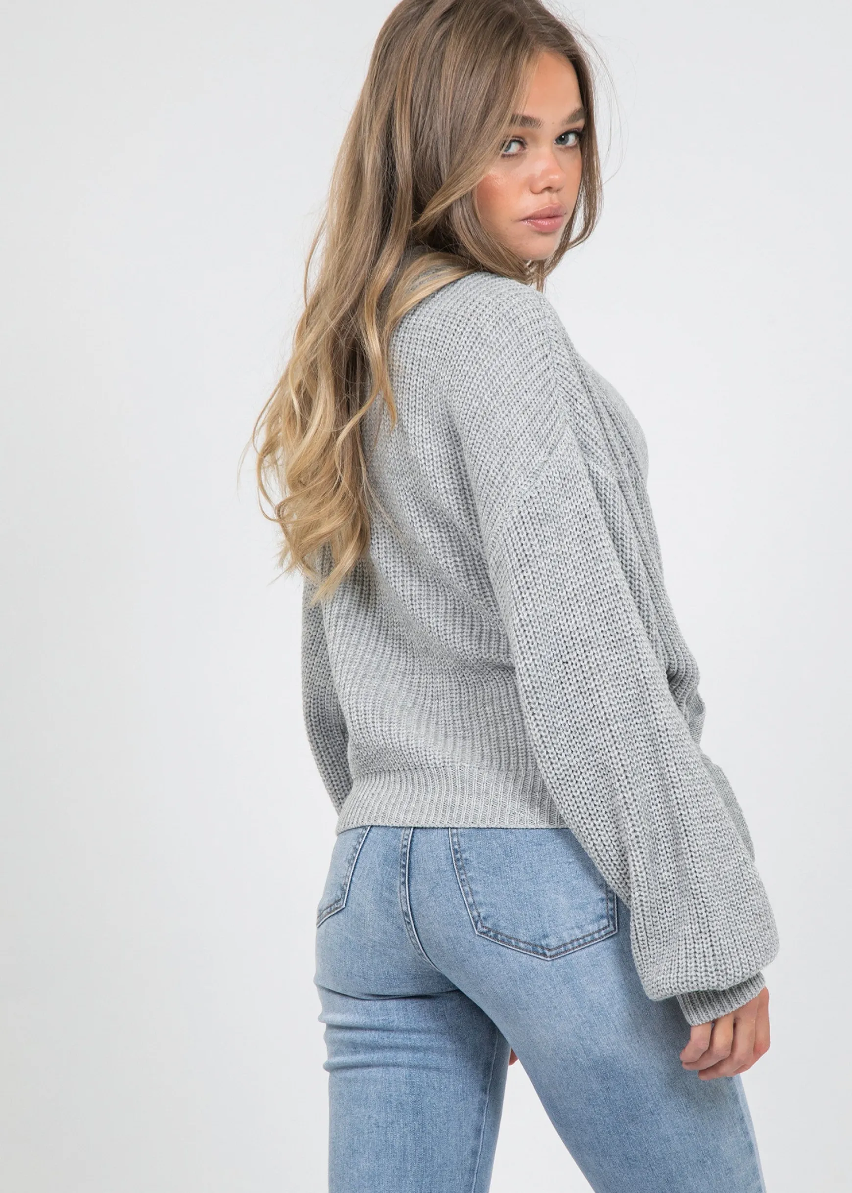 Pulls L Cardigans^Outfitbook Cardigan cache-cœur noué sur le devant gris
