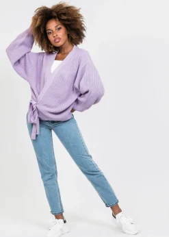 Pulls L Cardigans^Outfitbook Cardigan cache-cœur noué sur le devant violet