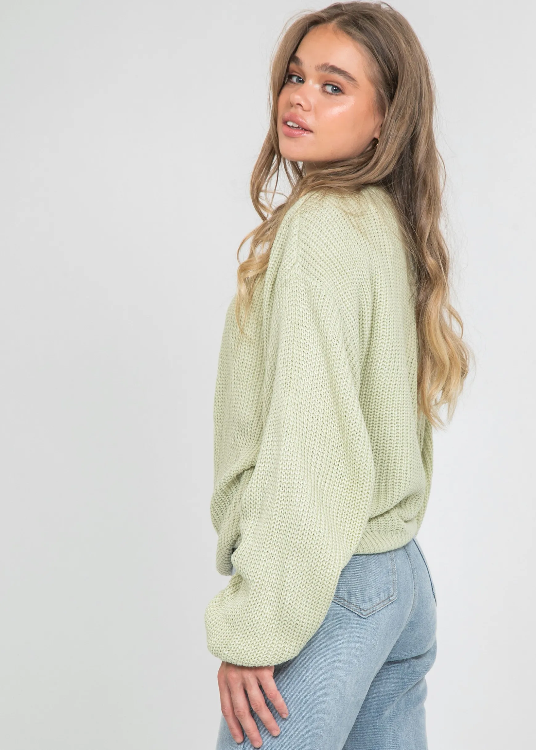 Pulls L Cardigans^Outfitbook Cardigan cache-cœur noué sur le devant clair vert