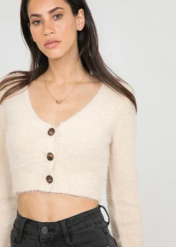 Pulls L Cardigans^Outfitbook Cardigan court duveteux BEIGE