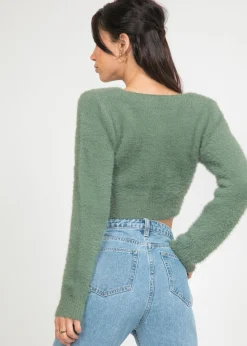 Pulls L Cardigans^Outfitbook Cardigan court duveteux VERT