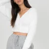Pulls L Cardigans^Outfitbook Cardigan côtelé pelucheux BLANC
