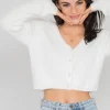 Pulls L Cardigans^Outfitbook Cardigan duveteux avec boutons perles BLANC
