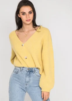 Pulls L Cardigans^Outfitbook Cardigan en maille épaisse JAUNE