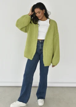 Pulls L Cardigans^Outfitbook Cardigan en maille épaisse VERT