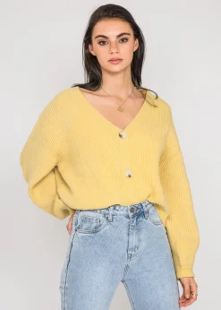 Pulls L Cardigans^Outfitbook Cardigan en maille épaisse JAUNE