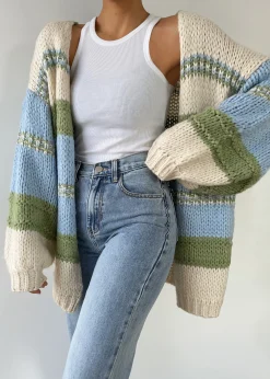 Pulls L Cardigans^Outfitbook Cardigan en maille épaisse color block