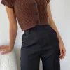 Pulls L Cardigans^Outfitbook Cardigan en maille torsadée à manches courtes - marron brown