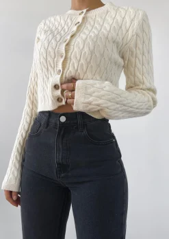 Pulls L Cardigans^Outfitbook Cardigan en maille torsadée BEIGE