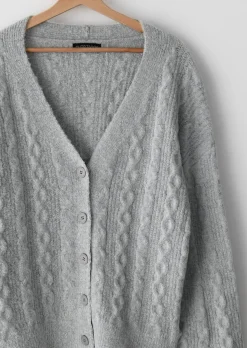 Pulls L Cardigans^Outfitbook Cardigan en maille torsadé GRIS