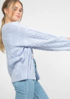 Pulls L Cardigans^Outfitbook Cardigan en maille torsadé BLEU
