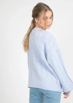 Pulls L Cardigans^Outfitbook Cardigan en maille torsadé BLEU