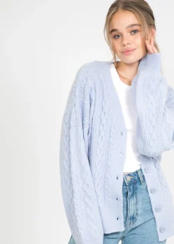 Pulls L Cardigans^Outfitbook Cardigan en maille torsadé BLEU