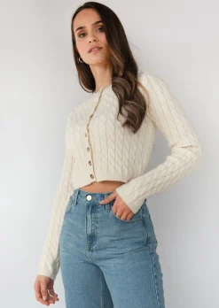 Pulls L Cardigans^Outfitbook Cardigan en maille torsadée BEIGE