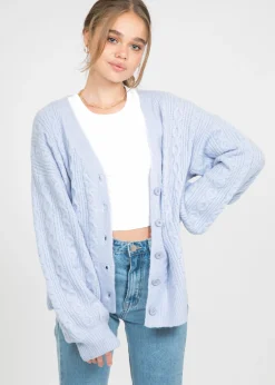 Pulls L Cardigans^Outfitbook Cardigan en maille torsadé BLEU