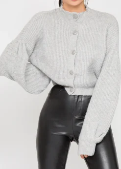 Pulls L Cardigans^Outfitbook Cardigan en maille boutonné à col montant GRIS