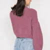 Pulls L Cardigans^Outfitbook Cardigan en maille boutonné à col montant PRUNE