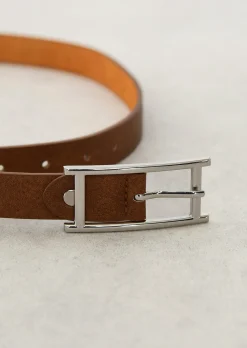Ceintures^Outfitbook Ceinture à boucle argentée MARRON